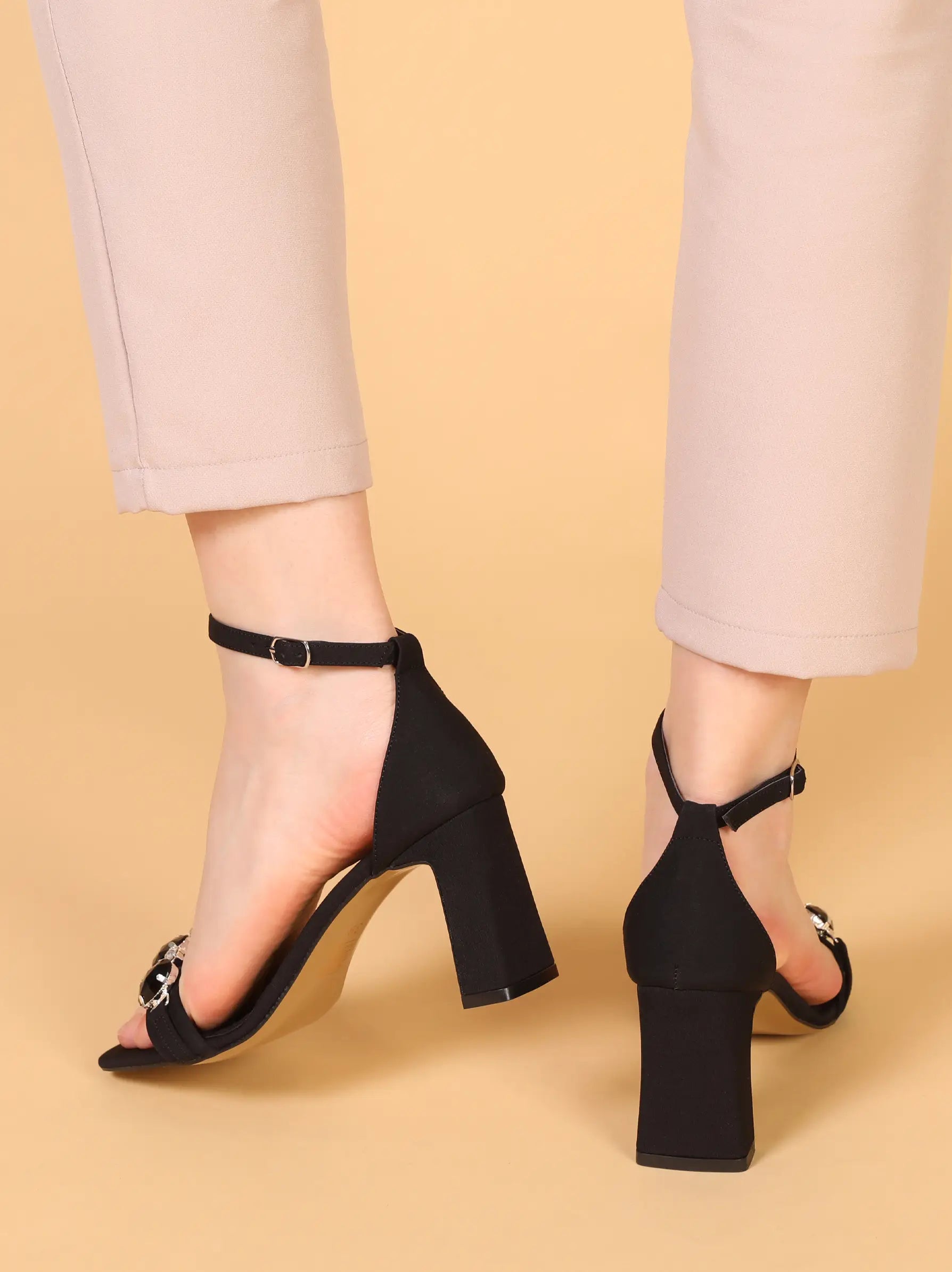 OFFICE Halo Soft Plaited Ankle Tie Stiletto Heeled Sandals Black Mix -  Women's Sandals
