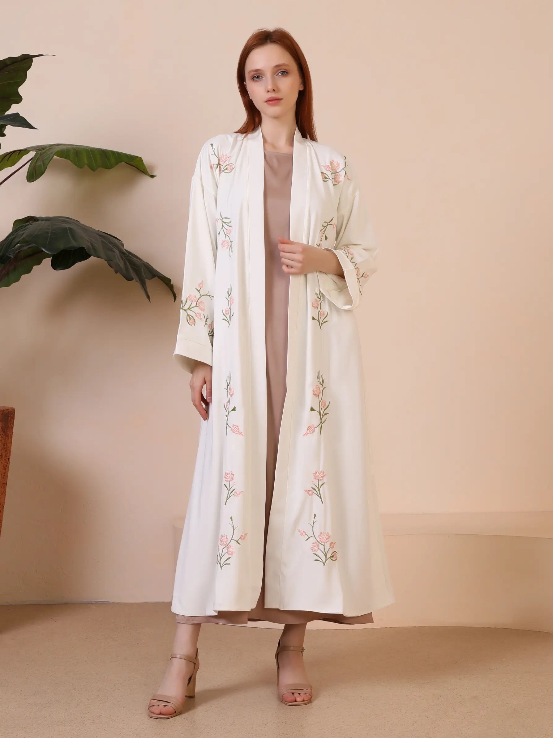 Cherry Blossom Embroidered Cream Kimono – Modora UK