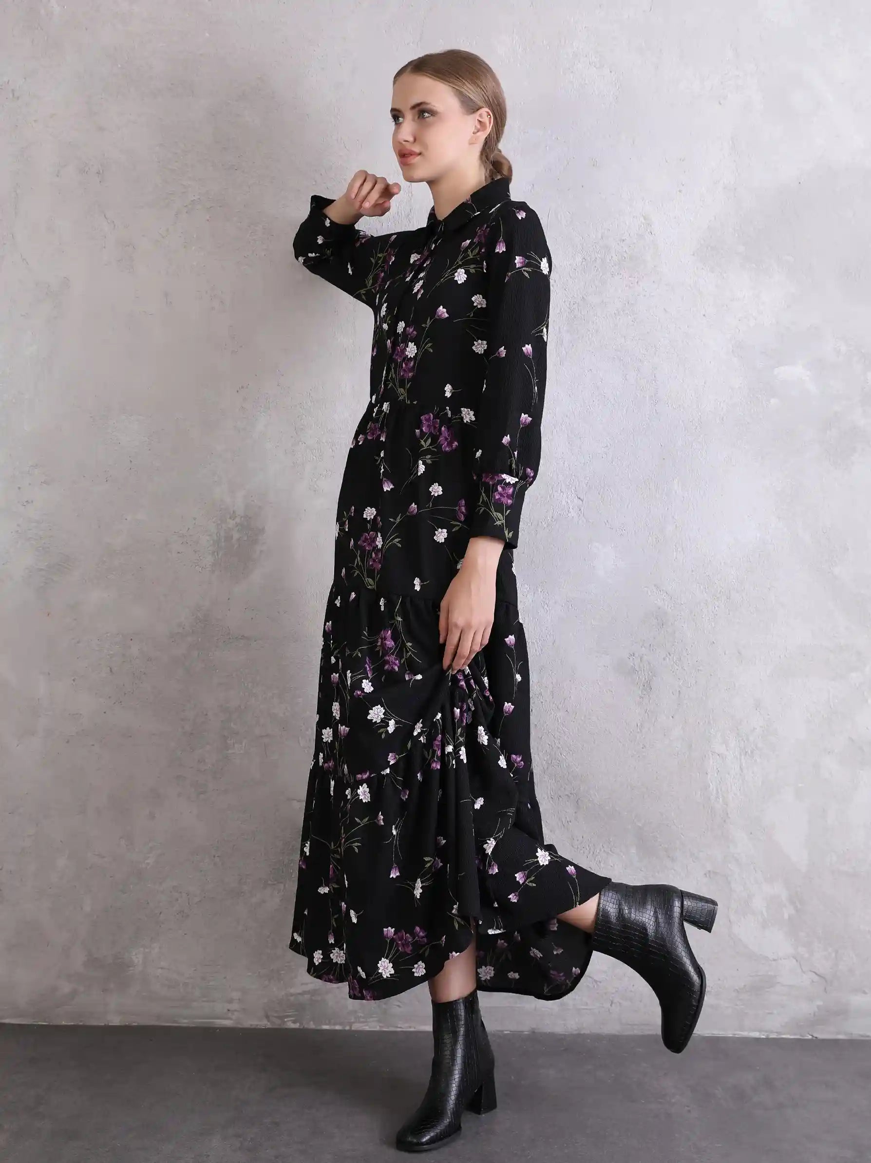 long sleeve floral dress