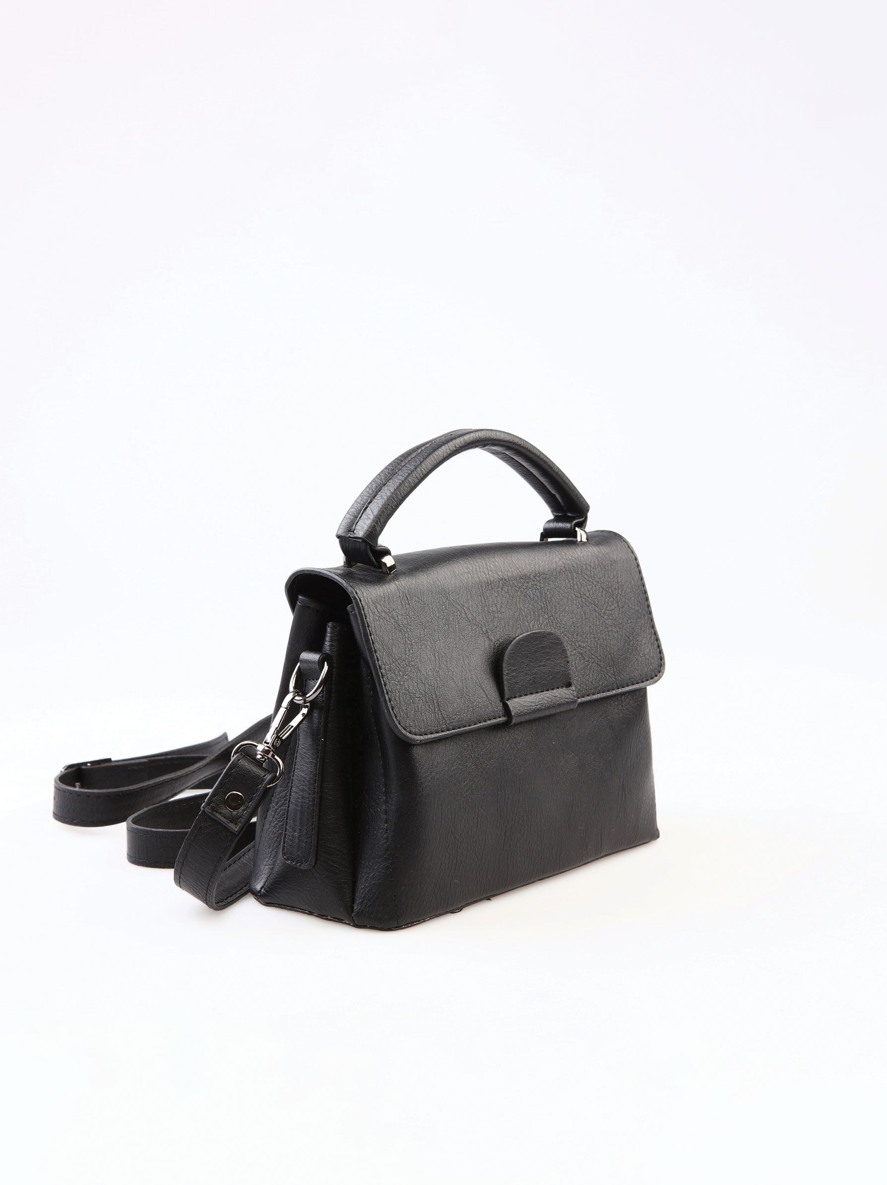 Structured black crossbody clearance bag