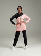 Black Pink Colour Block Tracktop