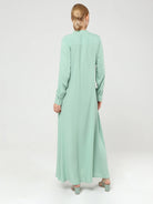 long sleeve green maxi dress