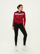 burgundy black tracktop