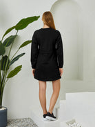 black tie waist sweater dress