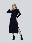 blue midi dress for women