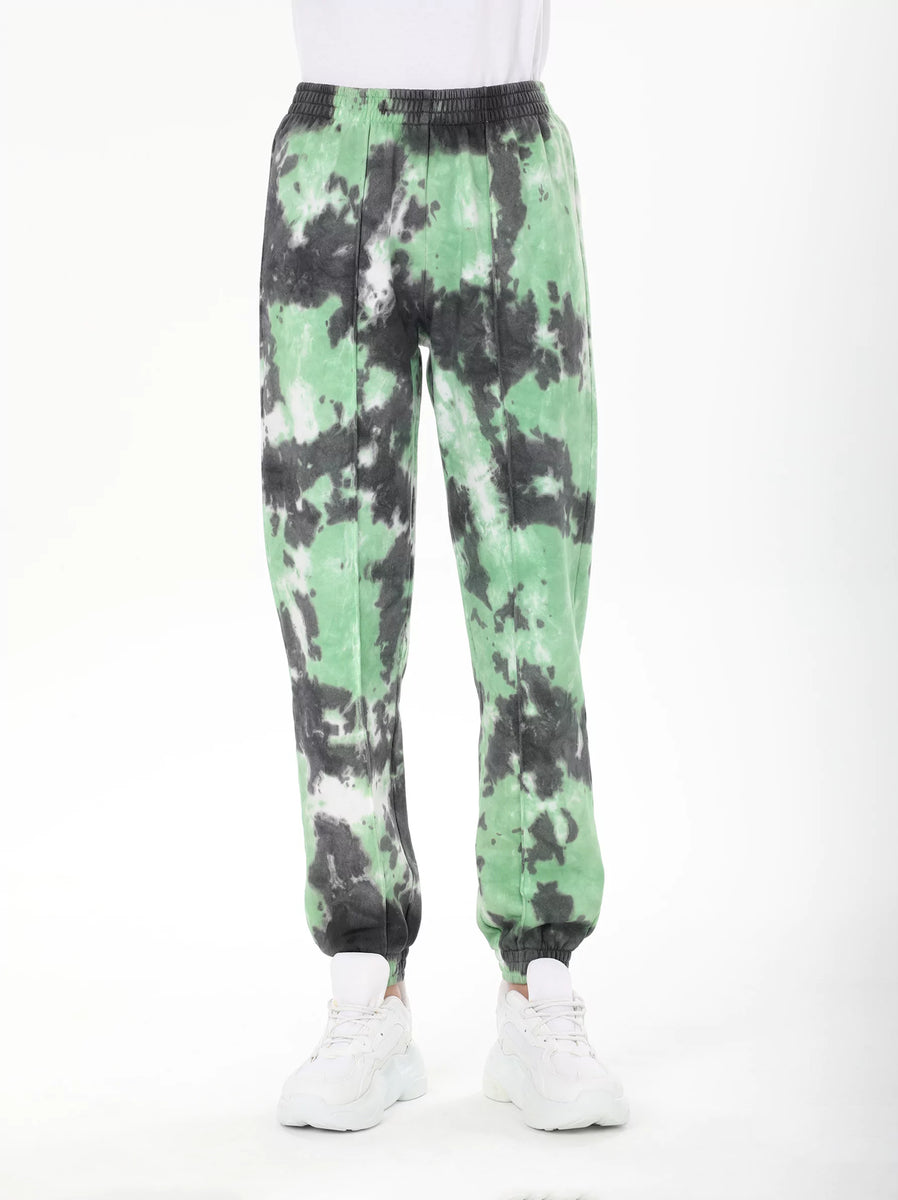 Buy Green Batik Dye Sweatpant UK, Green Sweatpant for Women – Modora UK