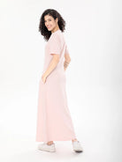 pink jersey maxi dress